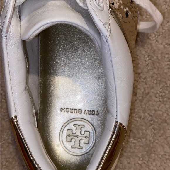 Tory Burch Carter white sneakers with gold sequins - Picture 7 of 7